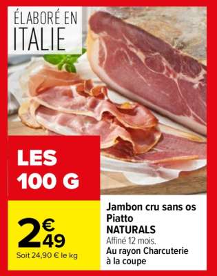 Jambon cru sans os Piatto NATURALS
