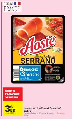 Jambon sec «Les Fines et Fondantes» AOSTE