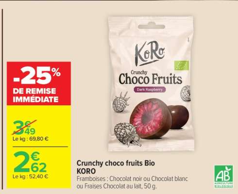 Crunchy Choco Fruits Bio KORO