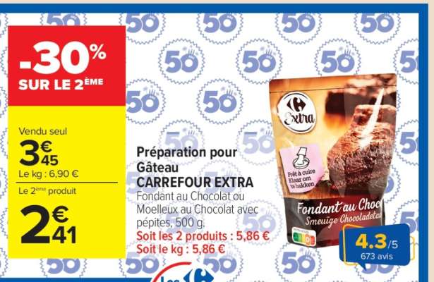 Préparation pour Gâteau CARREFOUR EXTRA