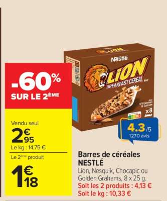 BARRES DE CÉRÉALES NESTLE