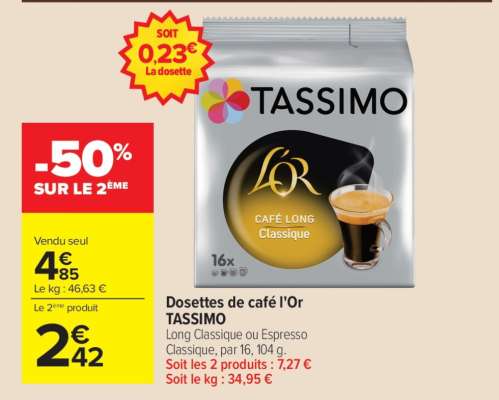 Dosettes de café L’Or TASSIMO