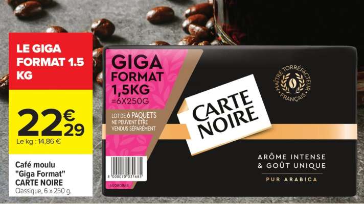 Café moulu «Giga Format» CARTE NOIRE
