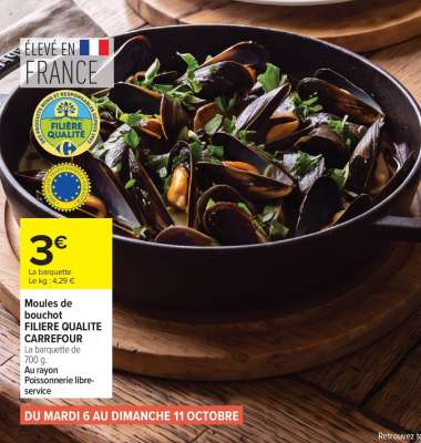 Moules de bouchot FILIÈRE QUALITÉ CARREFOUR
