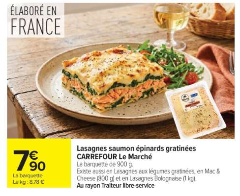 Lasagnes saumon épinards gratinées