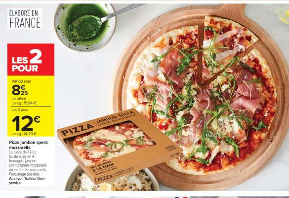 Pizza jambon speck mozzarella