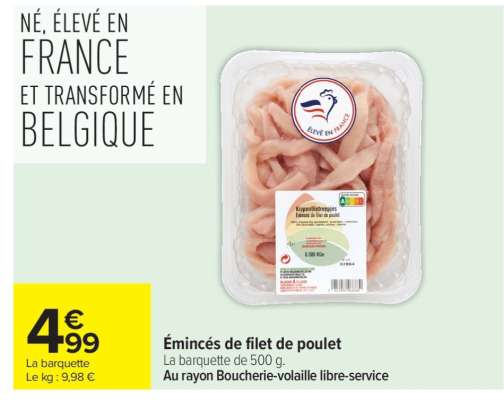 ÉMINCÉS DE FILET DE POULET