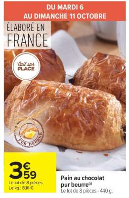 Pain au chocolat pur beurre
