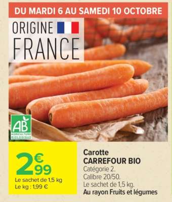 Carotte CARREFOUR BIO