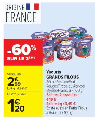 Yaourts GRANDS FILOUS