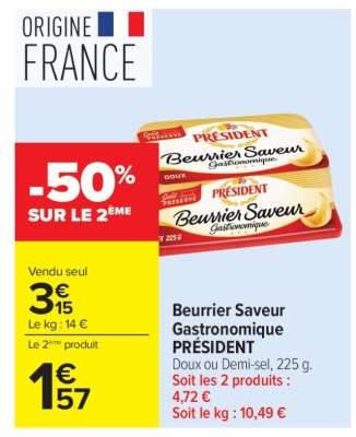 Beurrier Saveur Gastronomique Président