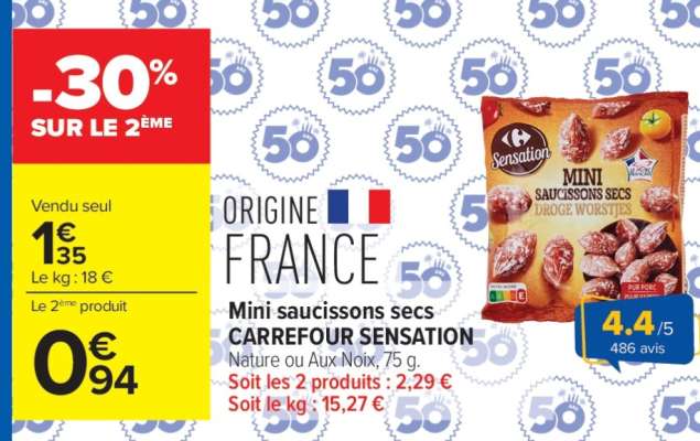 Mini Saucissons Secs Carrefour Sensation