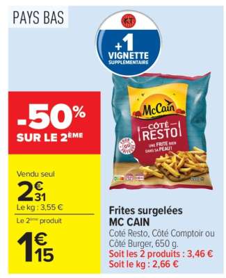 Frites surgelées MC CAIN