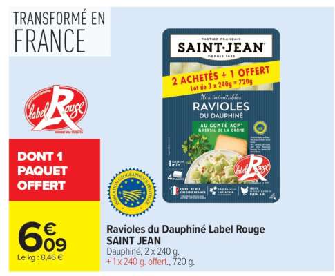 Ravioles Du Dauphiné Label Rouge Saint Jean