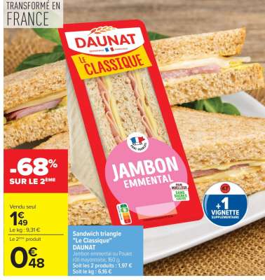 Sandwich triangle "Le Classique"