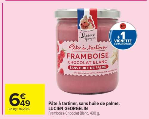 Pâte à tartiner, sans huile de palme. LUCIEN GEORGELIN