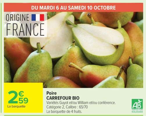 Poire CARREFOUR BIO