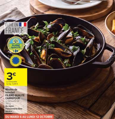 Moules de bouchot FILIÈRE QUALITÉ CARREFOUR