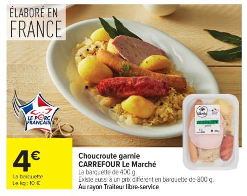 Choucroute garnie CARREFOUR Le Marché