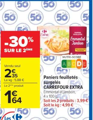 Paniers feuilletés surgelés CARREFOUR EXTRA