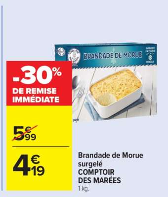 Brandade de Morue surgelé COMPTOIR DES MARÉES