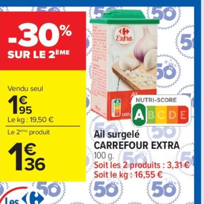 Ail surgelé CARREFOUR EXTRA