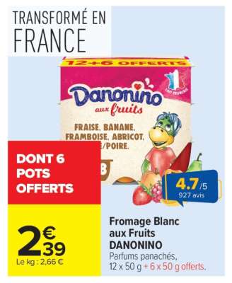 Fromage Blanc aux Fruits DANONINO