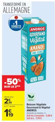 Boisson Végétale Gourmand & Végétal ANDROS