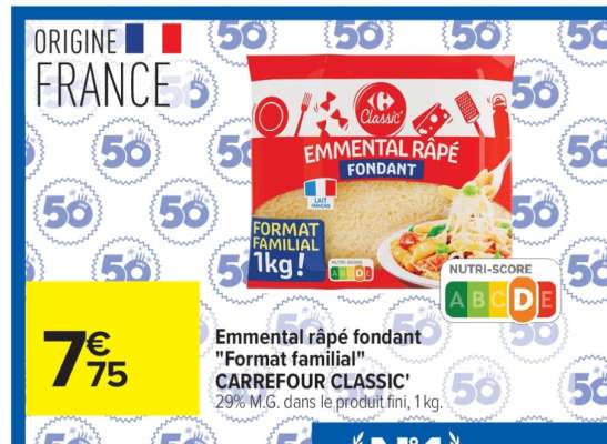 Emmental râpé fondant «Format familial»