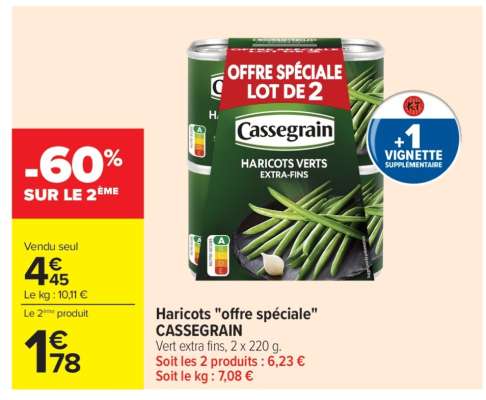 Haricots "Offre spéciale" CASSEGRAIN