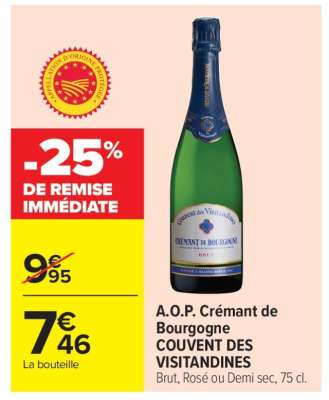 A.O.P. Crémant de Bourgogne COUVENT DES VISITANDINES