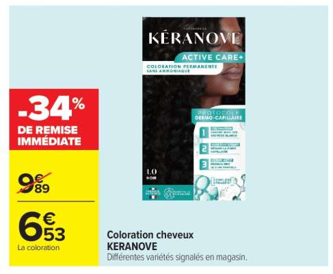 Coloration cheveux KERANOVE