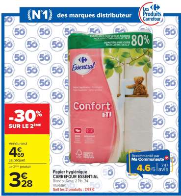 Papier hygiénique CARREFOUR ESSENTIAL