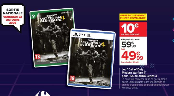 Jeu 'Call of Duty : Modern Warfare 4' pour PS5 ou XBOX Series X