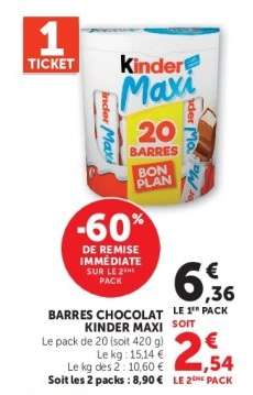 BARRES CHOCOLAT KINDER MAXI