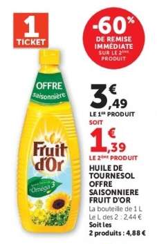 Huile de Tournesol Fruit d'Or