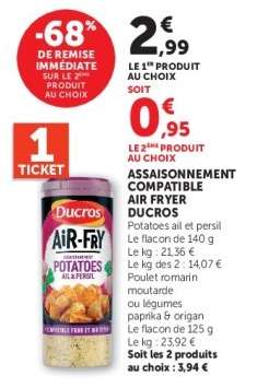 Assaisonnement Compatible Air Fryer Ducros
