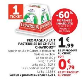 FROMAGE AU LAIT PASTEURISE DE CHEVRE CHAVROUX