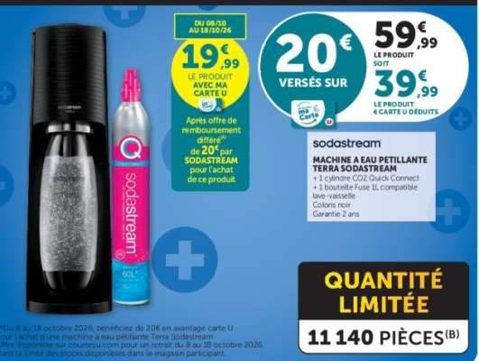 Sodastream Machine à Eau Pétillante Terra