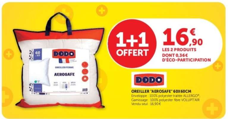 OREILLER 'AEROSAFE' 60X60CM