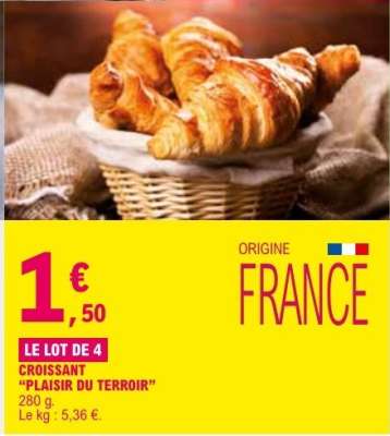 LE LOT DE 4 CROISSANT "PLAISIR DU TERROIR"