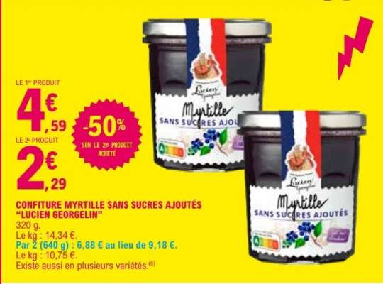 CONFITURE MYRTILLE SANS SUCRES AJOUTÉS “LUCIEN GEORGELIN”