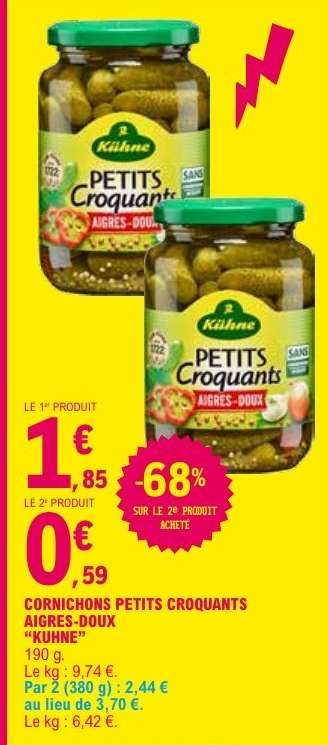 Cornichons Petits Croquants Aigres-Doux Kuhne