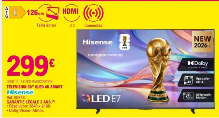 TÉLÉVISION 50" QLED 4K SMART