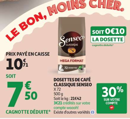 Dosettes De Café Classique Senseo