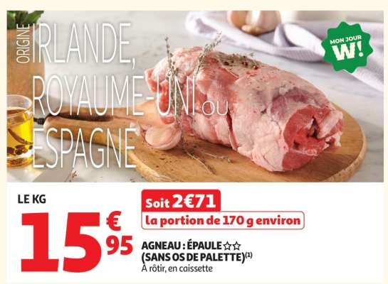 Agneau : Épaule** (Sans Os De Palette)