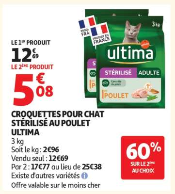 CROQUETTES POUR CHAT STÉRILISÉ AU POULET ULTIMA