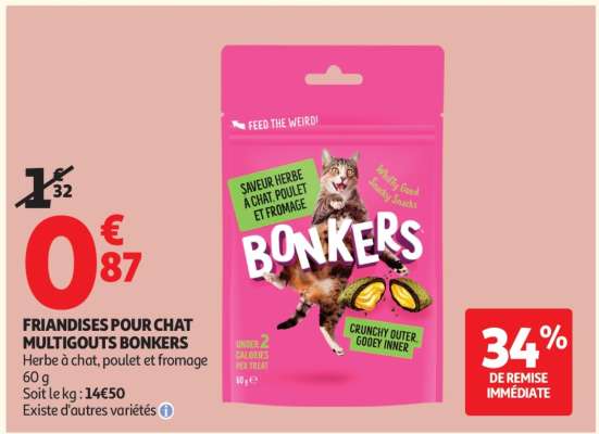 FRIANDISES POUR CHAT MULTIGOUTS BONKERS