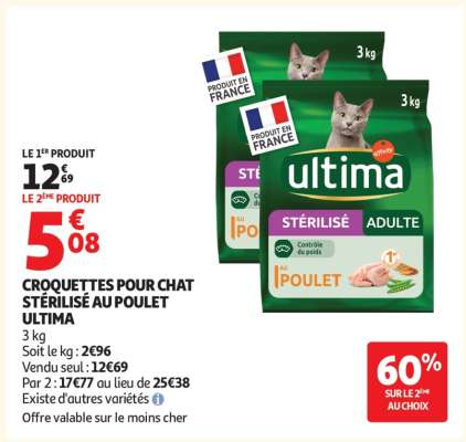 CROQUETTES POUR CHAT STÉRILISÉ AU POULET ULTIMA