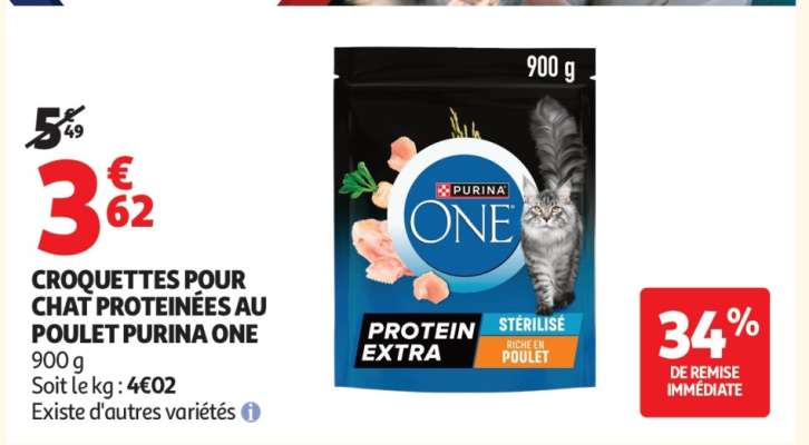 CROQUETTES POUR CHAT PROTÉINÉES AU POULET PURINA ONE